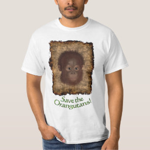 オランウータンベビー顔野生動物支援Tシャツ Tシャツ