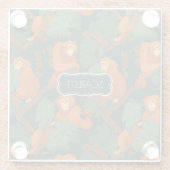 オランウータンレトロカラフルパタパーソナライズされたーン ガラスコースター (裏面)