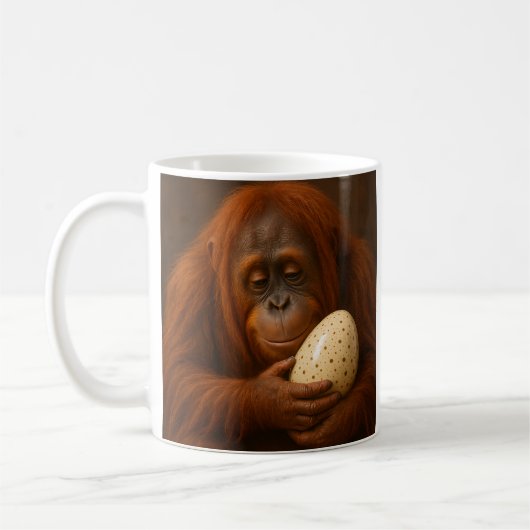 オランウータン保持卵 コーヒーマグカップ (左)