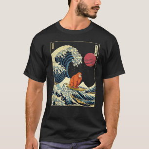 オランウータン日本の神奈川ウェーブ面白いサーフ動物 Tシャツ