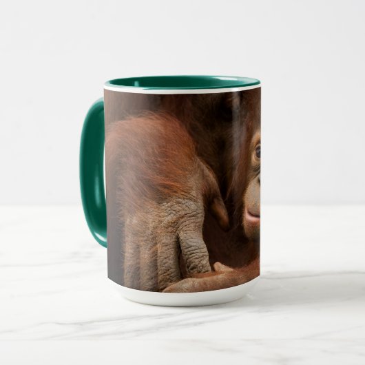 オランウータン母とベビーザズー マグカップ (正面左)