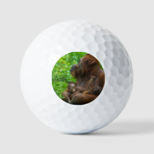 オランウータン母とベビー ゴルフボール