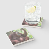 オランウータン瞑想 ストーンコースター (横)