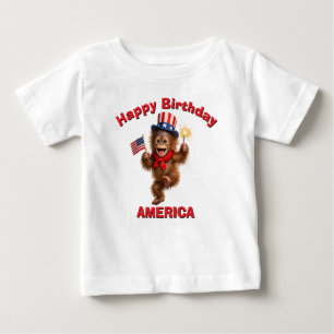 オランウータン (5歳) 愛国少年Tシャツ ベビーTシャツ