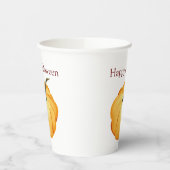 オランカボチャの水カラーハッピーハローウィン。 紙コップ (左)