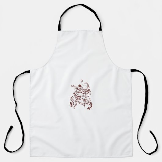 オランギーレッド装飾デザイン エプロン (正面)