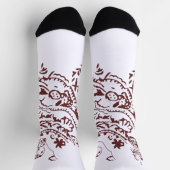 オランギーレッド装飾デザイン ソックス (上部)