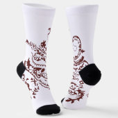オランギーレッド装飾デザイン ソックス (傾斜あり)
