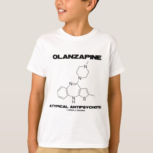 オランザピン非定型抗精神薬(分子) Tシャツ (正面)