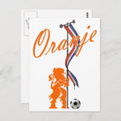 オランジェオランダ国旗サッカーの総バナー ポストカード (正面/裏面)