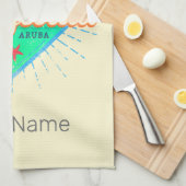 オランジェスタッドアルバレトロヴィンテージカリブの土産 キッチンタオル (四つ折り)
