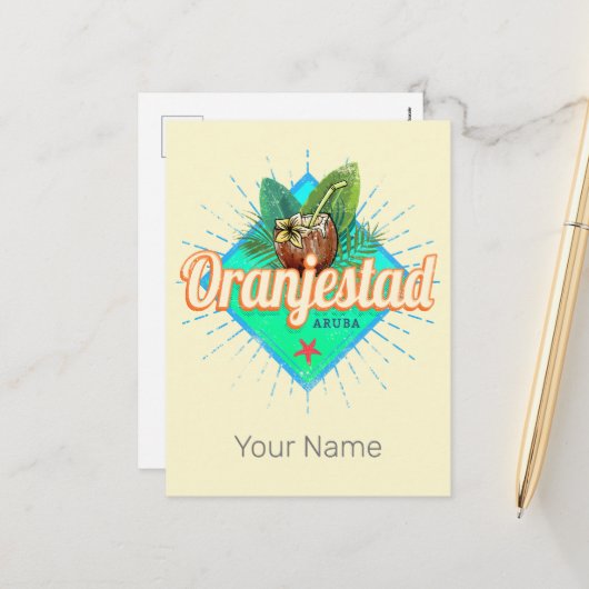 オランジェスタッドアルバレトロヴィンテージカリブの土産 シーズンポストカード (正面/裏面インサイチュ)