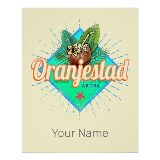 オランジェスタッドアルバレトロヴィンテージカリブの土産 ポスター (正面)