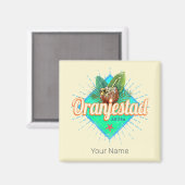 オランジェスタッドアルバレトロヴィンテージカリブの土産 マグネット (正面/裏面)