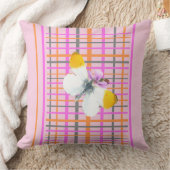 オランジェティップバタフライ市松模様にパターン装飾用クッション クッション (ブランケット)