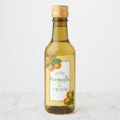 オランジェロ水色オレンジカスタムのスクリプトドット ワインラベル (正面)