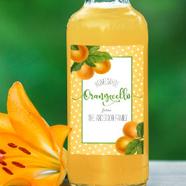 オランジェロ水色オレンジカスタムのスクリプトドット ワインラベル