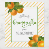 オランジェロ水色オレンジ名前をカスタムするスクリプト ワインラベル (シングルラベル)