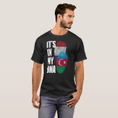 オランダおよびアゼルバイジャンミックスDNAフラグ伝統 Tシャツ (正面フル)