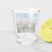 オランダで木製の橋を持ち上げるオランダ ショットグラス (裏面)