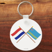 オランダとアルバのクロス国旗 キーホルダー (正面)