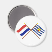 オランダとゼーランドの国旗を交差 マグネット (正面/裏面)