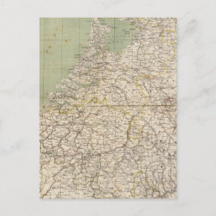 オランダとベルギー地図 ポストカード