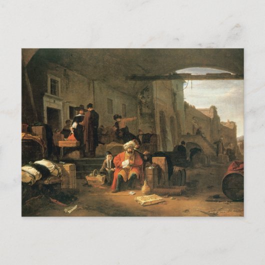 オランダと中東貿易の商人 ポストカード (正面)