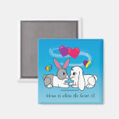 オランダとLop Rabbit :ハート マグネット (正面/裏面)