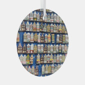 オランダのお土産、アムステルダム通りシーン。 ガラスオーナメント (正面右)