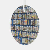 オランダのお土産、アムステルダム通りシーン。 ガラスオーナメント (正面左)