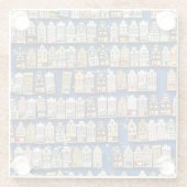 オランダのお土産、アムステルダム通りシーン。 ガラスコースター (裏面)