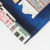 オランダのお土産、アムステルダム通りシーン。 フリースブランケット (角)