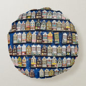 オランダのお土産、アムステルダム通りシーン。 ラウンドクッション (裏面)