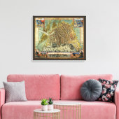 オランダのアムステルダムの古地図 キャンバスプリント (インサイチュ (リビング))