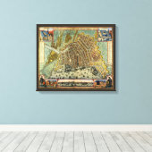 オランダのアムステルダムの古地図 キャンバスプリント (インサイチュ (ウッドフロア))