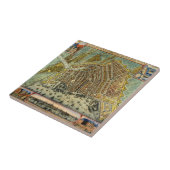 オランダのアムステルダムの古地図 タイル (側面)