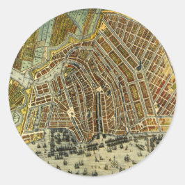 オランダのアムステルダムの古地図 ラウンドシール