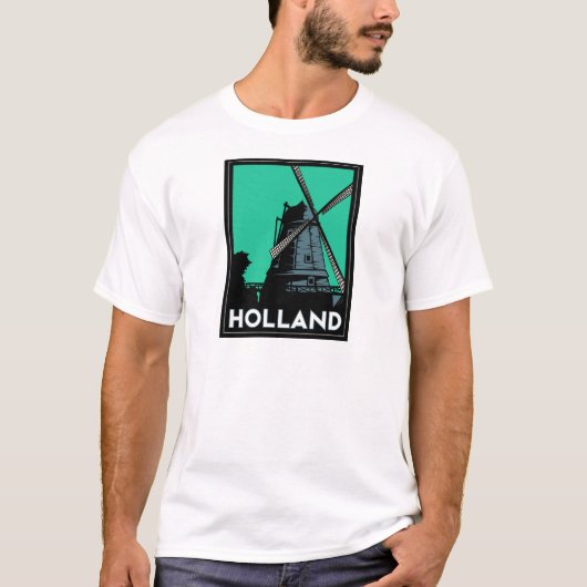 オランダのアール・デコのヴィンテージレトロ旅行ポスター Tシャツ (正面)
