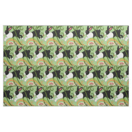 オランダのウサギが緑のデザイナー、タイル張りの布アート ファブリック