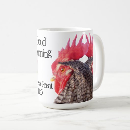オランダのオンドリのおはように素晴らしい日のマグがあります コーヒーマグカップ (正面右)