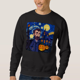 オランダのゴッホが描くホラーな星空のハロウィン N スウェットシャツ