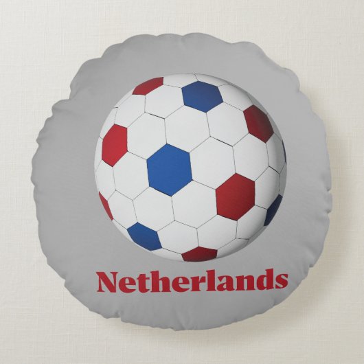 オランダのサッカー ラウンドクッション (正面)
