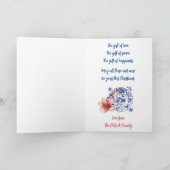 オランダのデルフトクリスマス花瓶のクリスマスカード サンキューカード (内部)