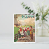 オランダのトレインラインヴィンテージ旅行はがき ポストカード (スタンド正面)