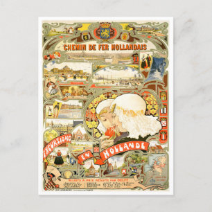 オランダのトレインラインヴィンテージ旅行はがき ポストカード