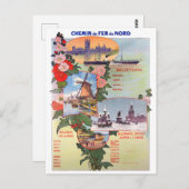 オランダのトレインラインヴィンテージ旅行はがき ポストカード (正面/裏面)