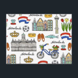 オランダのドードルパターン ポストカード<br><div class="desc">手書きの色の記号を含むオランダ。 | ©と® Bigstock® - All Rights Reserved.</div>