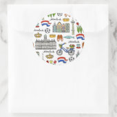 オランダのドードルパターン ラウンドシール (バッグ)