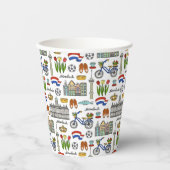 オランダのドードルパターン 紙コップ (正面)